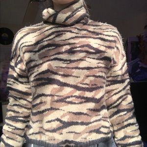 Zebra animal-print sweater